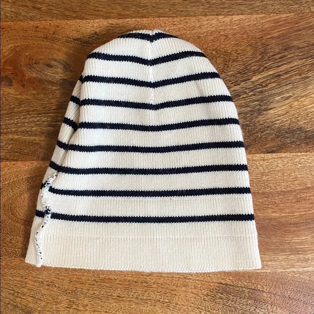 Saint James Made in France Wool Blend Breton Stripe Beanie Hat